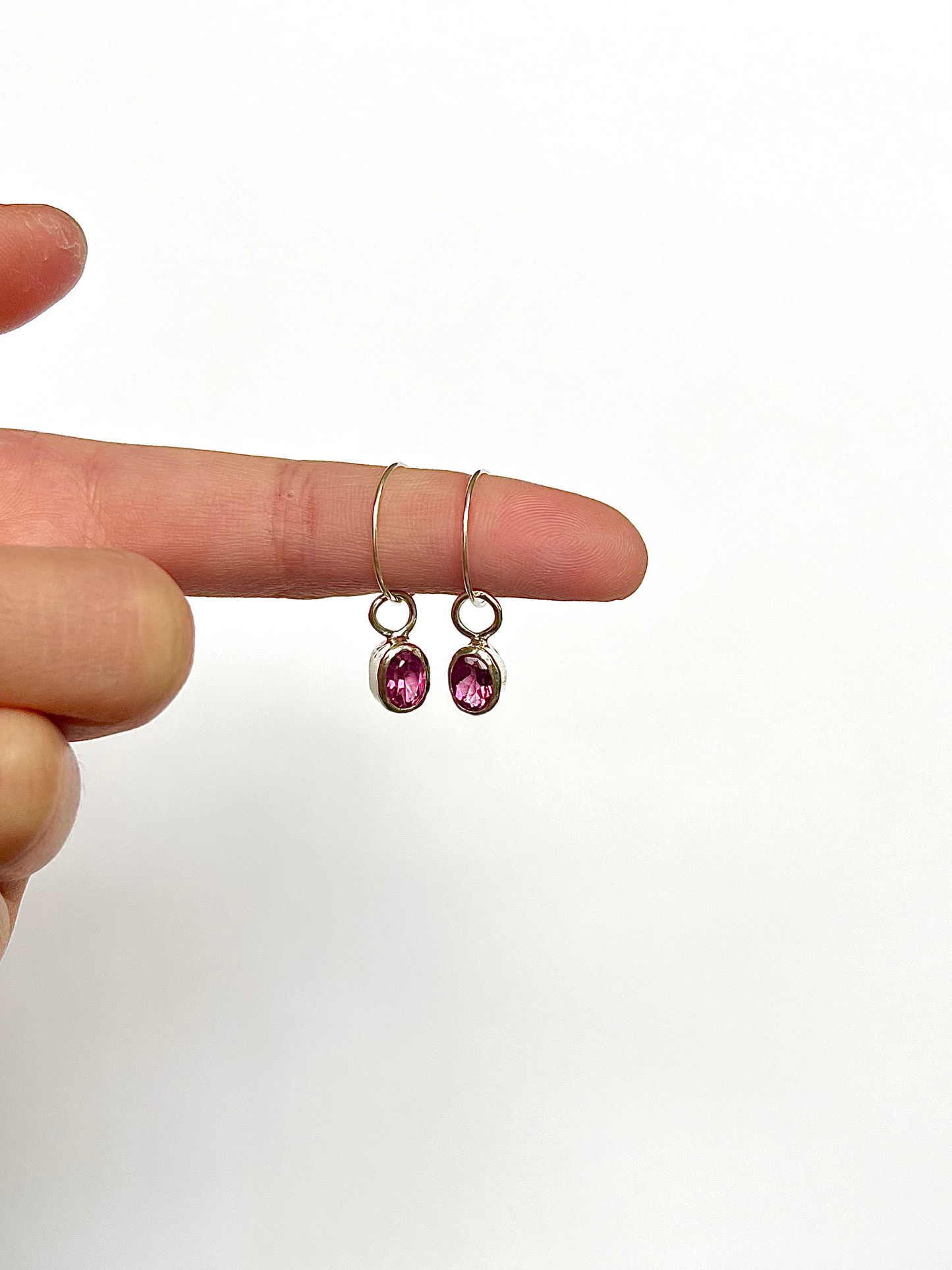 Pink Topaz Hoops image 4