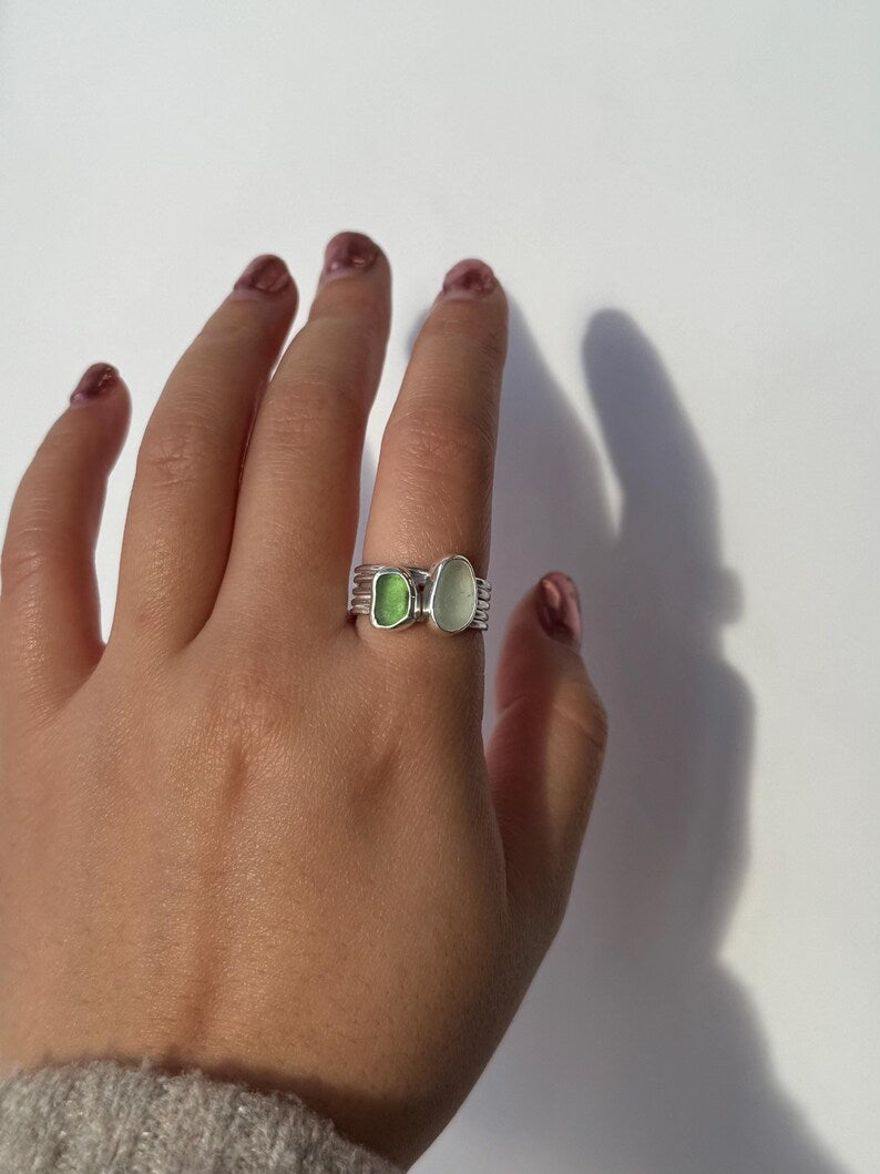 Multi-Band Seaglass Ring image 2