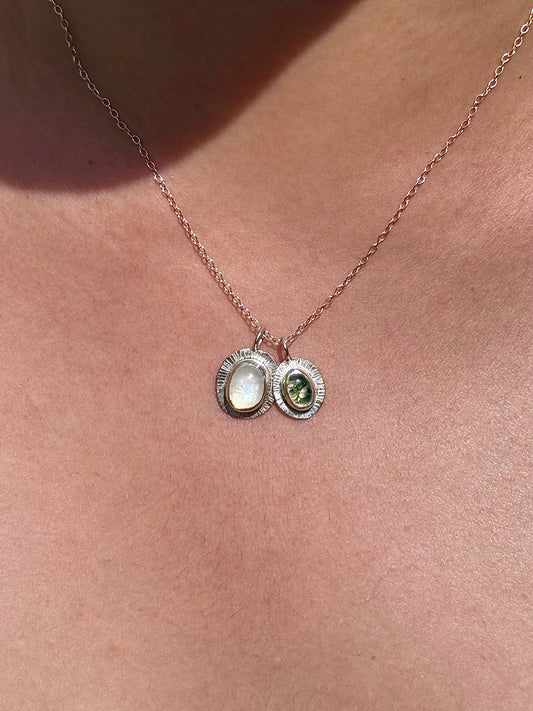 Moss Agate/Moonstone Necklace