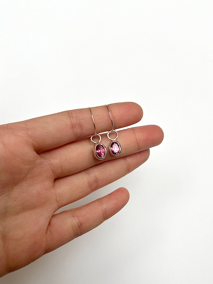 Pink Topaz Hoops image 1