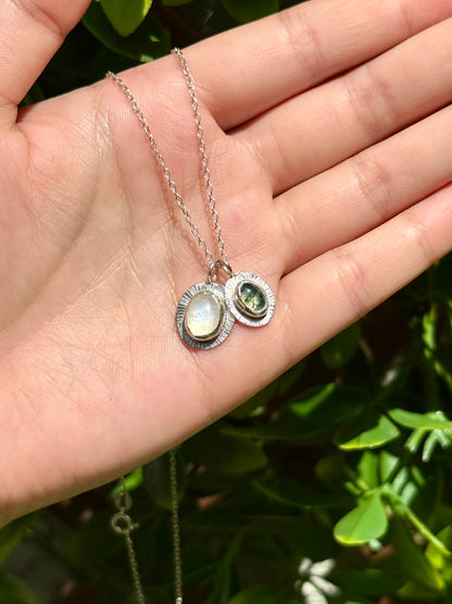 Moss Agate/Moonstone Necklace
