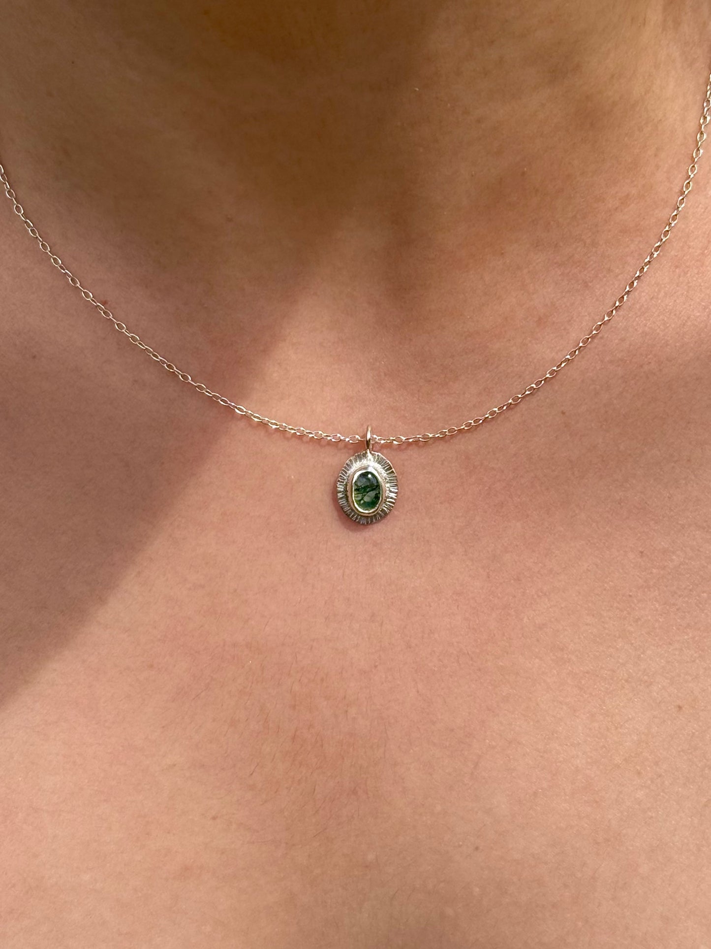 Moss Agate/Moonstone Necklace