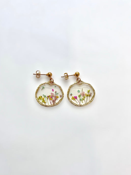 Rainbow Pressed Flower Earrings image 0