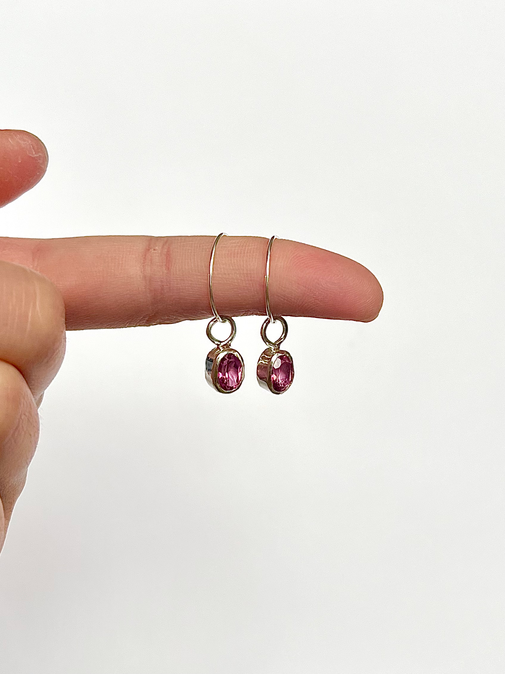 Pink Topaz Hoops image 3