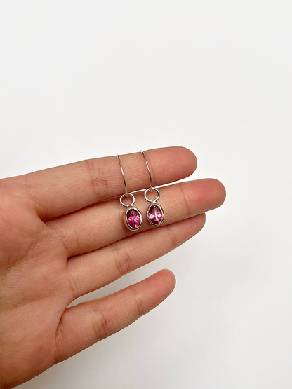 Pink Topaz Hoops image 0