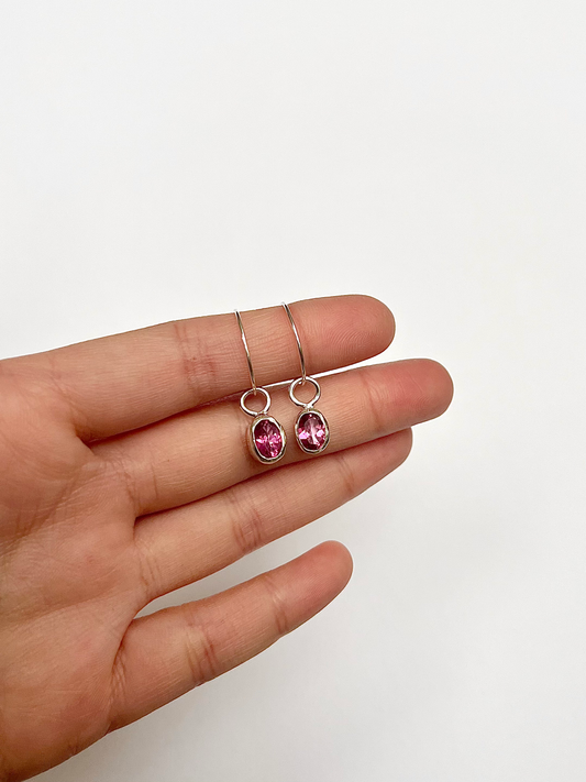 Pink Topaz Hoops image 0