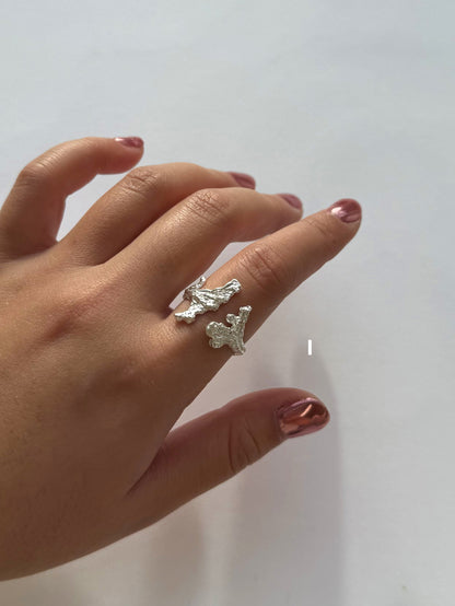 Adjustable Wave Molten Ring image 6