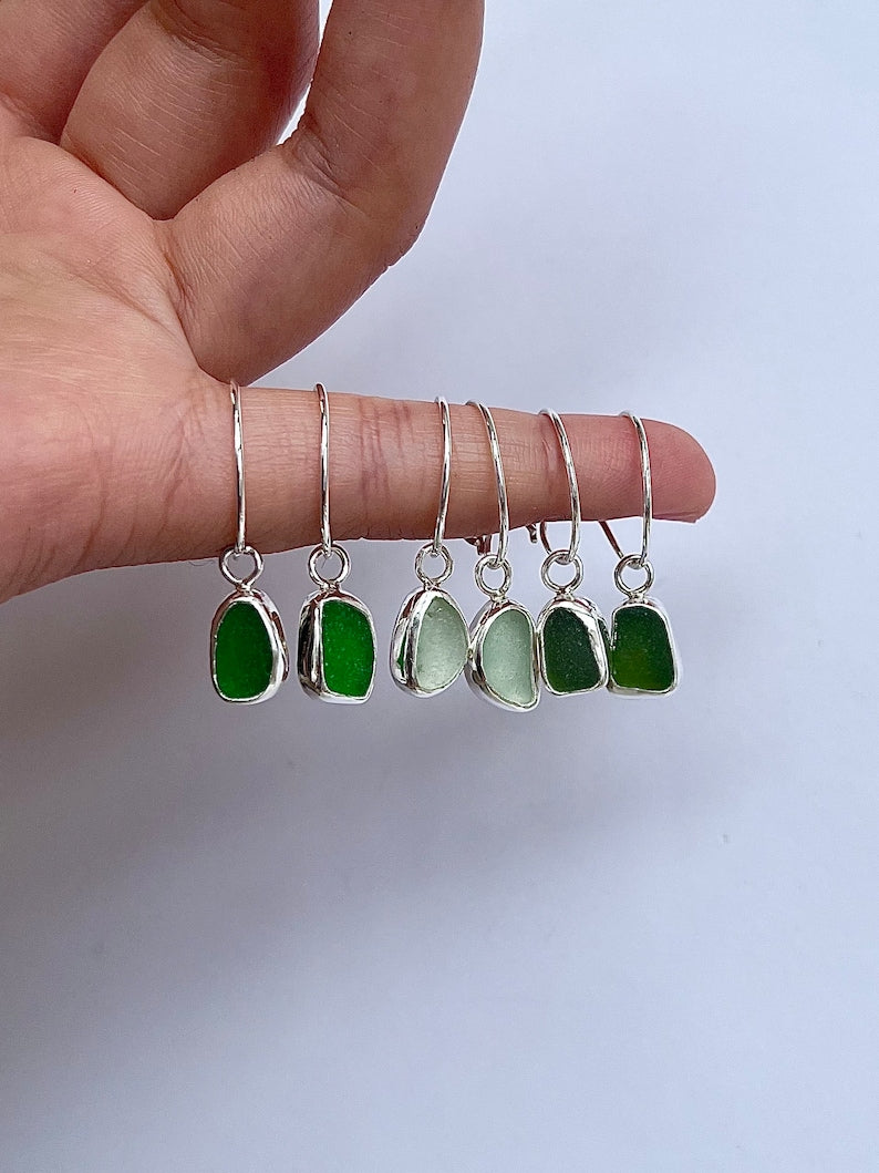 Seaglass Hoop Earrings image 0