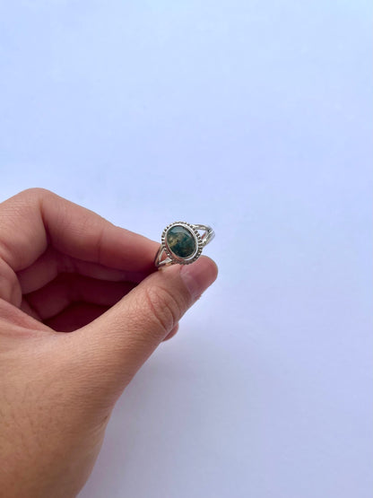 Moss Agate/Amber Statement Ring image 2