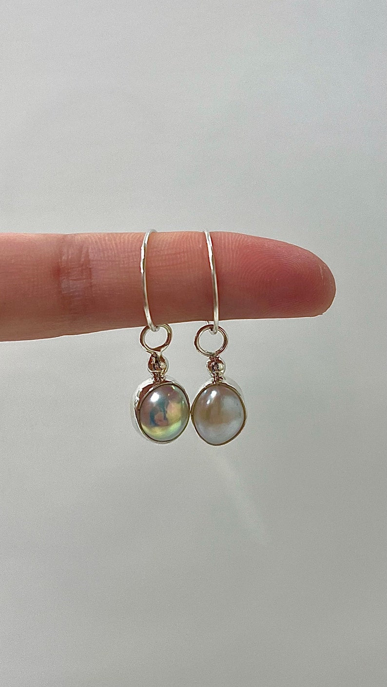 Granule Keshi Pearl Hoop