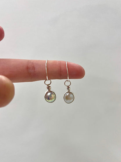 Granule Keshi Pearl Hoop